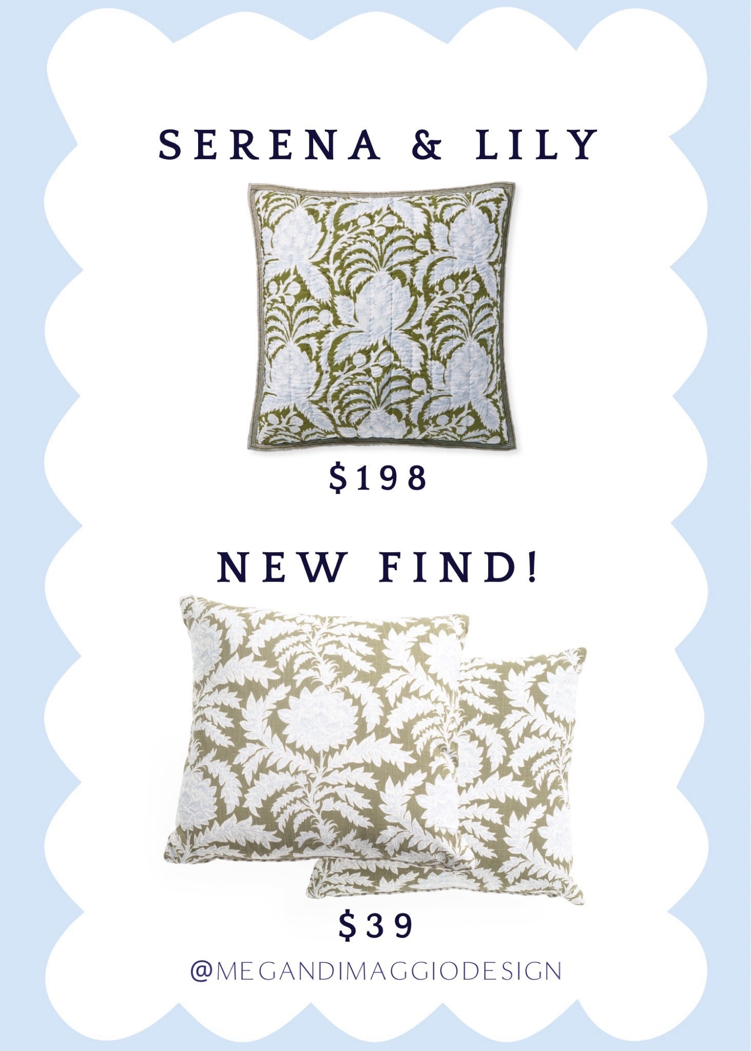 Yay!! I found these pretty green and light blue artichoke block print pillows in store and now they’re available online!! They’re so pretty and reversible!! Snag a pair of 2 for under $40 compared to Serena & Lily’s $128 for a sham cover!! 😍🏃🏼‍♀️🙌🏻

#LTKfindsunder50 #LTKsalealert #LTKhome
