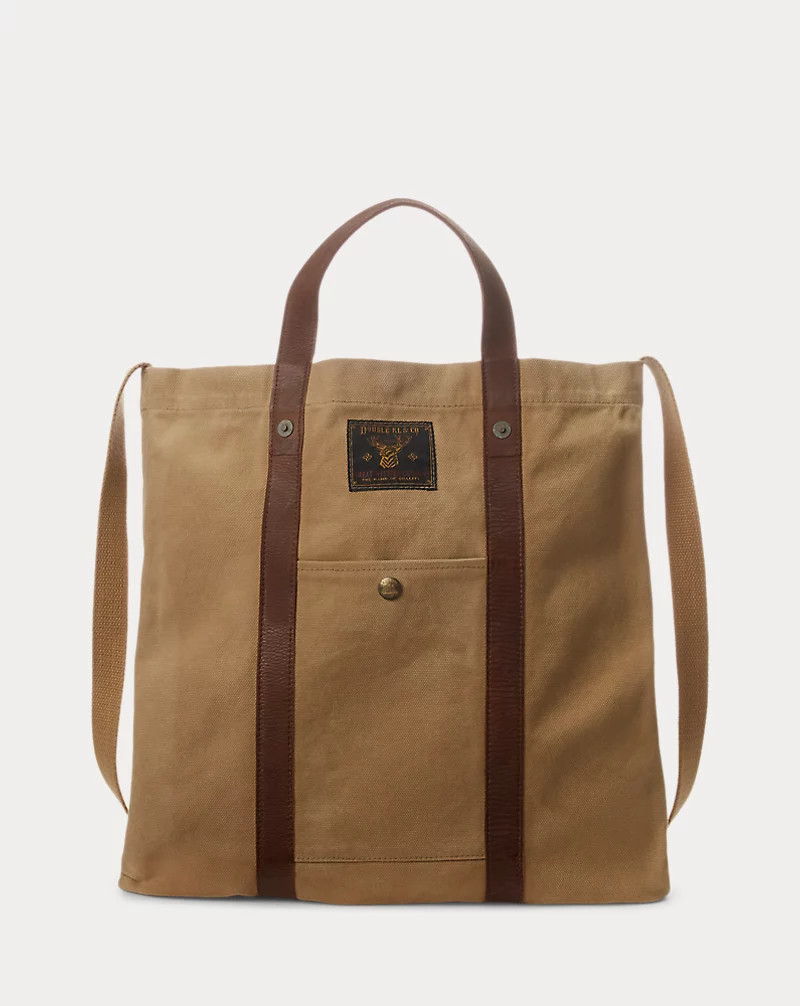 Leather-Trim Canvas Tote | Ralph Lauren (UK)