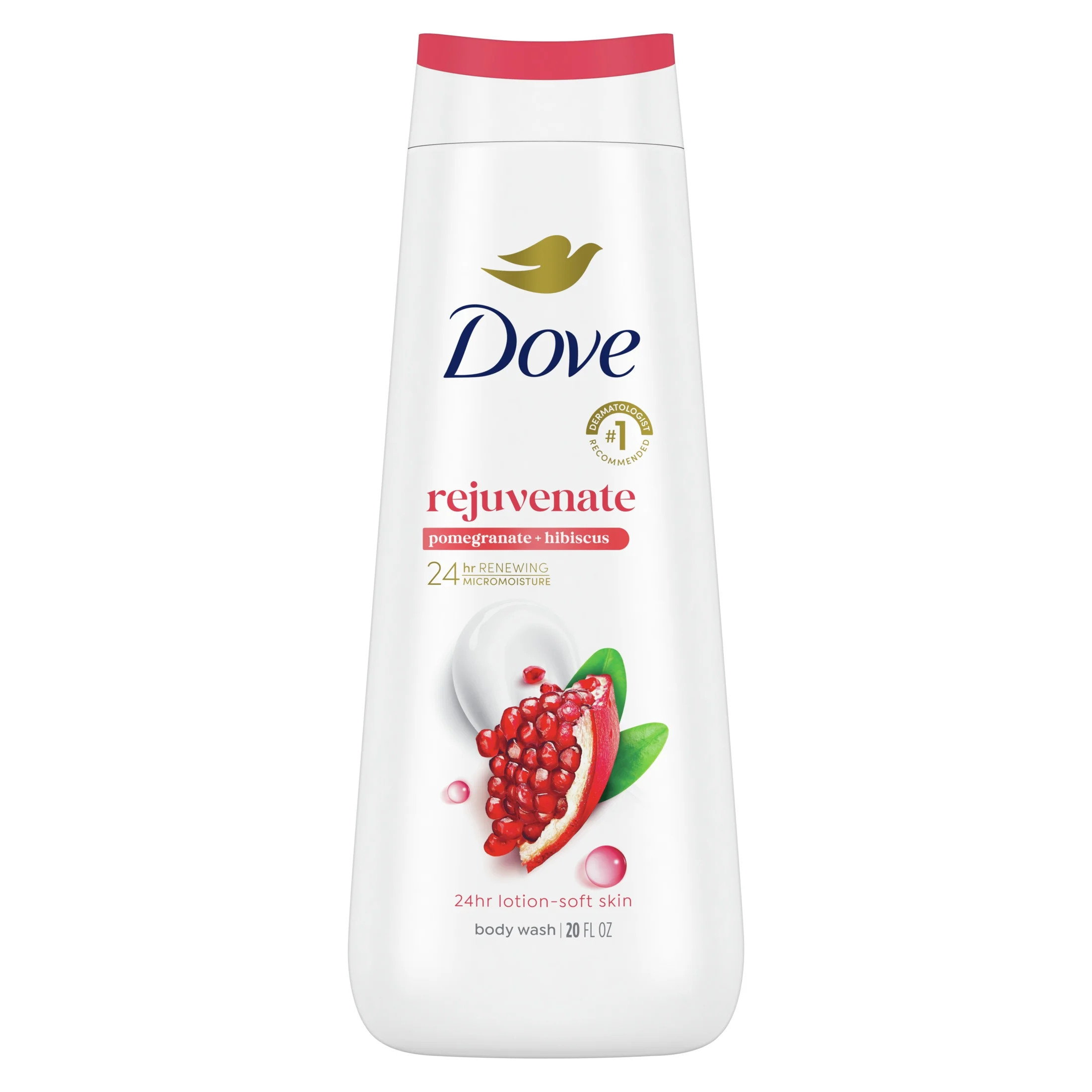 Dove Women's Body Wash Rejuvenating Pomegranate & Hibiscus Gentle Skin Cleanser All Skin, 20 oz | Walmart (US)