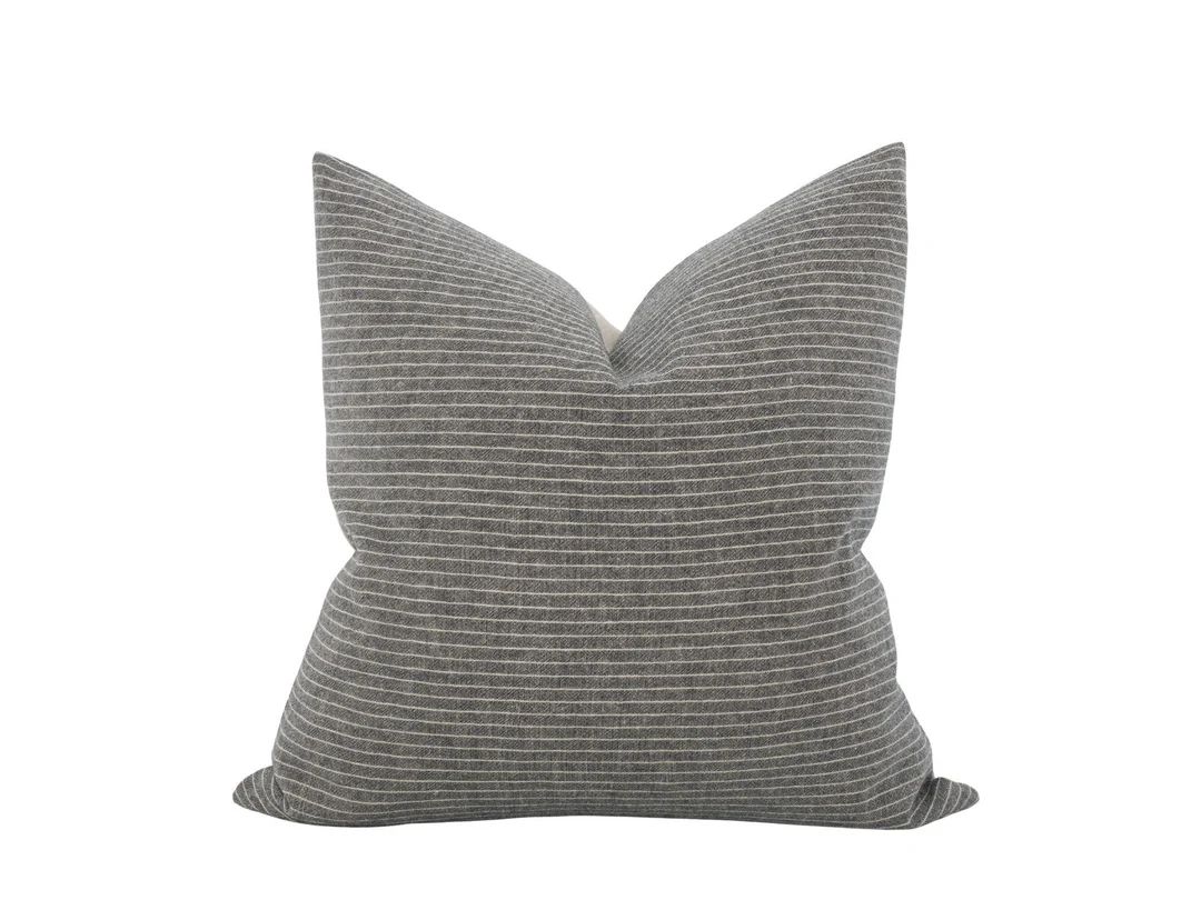 MAX Grey Stripe Pillow Cover Gray Stripe Pillow Neutral - Etsy | Etsy (US)