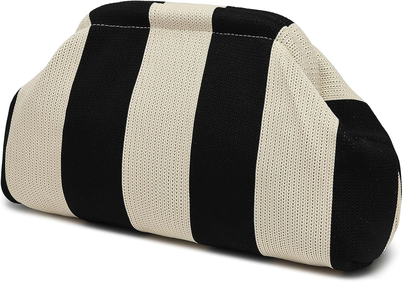 Dreubea Womens Striped Knit Evening Clutch Bag Lady Fashion Modern Handbag | Amazon (US)