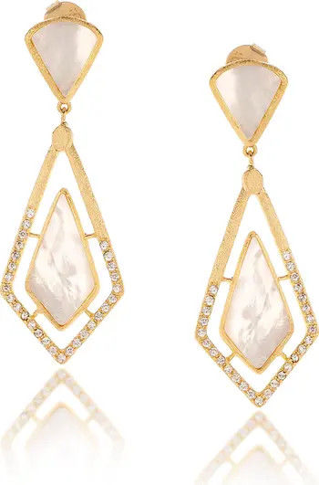 RIVKA FRIEDMAN Mother of Pearl & CZ Diamond Cut Drop Earrings | Nordstromrack | Nordstrom Rack