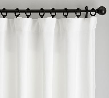 Classic Belgian Linen Blackout Curtain, White, 100 x 96"" | Pottery Barn (US)