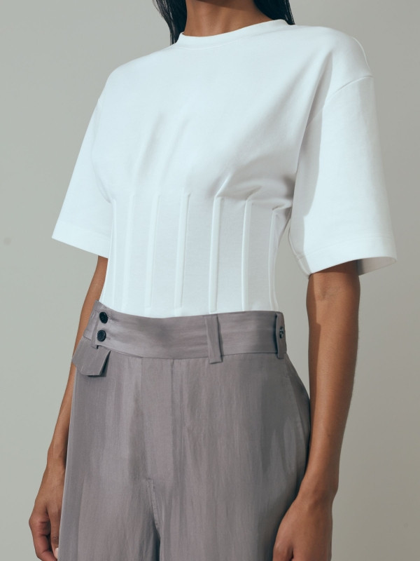 Atelier Corset Detail T-Shirt | Reiss UK