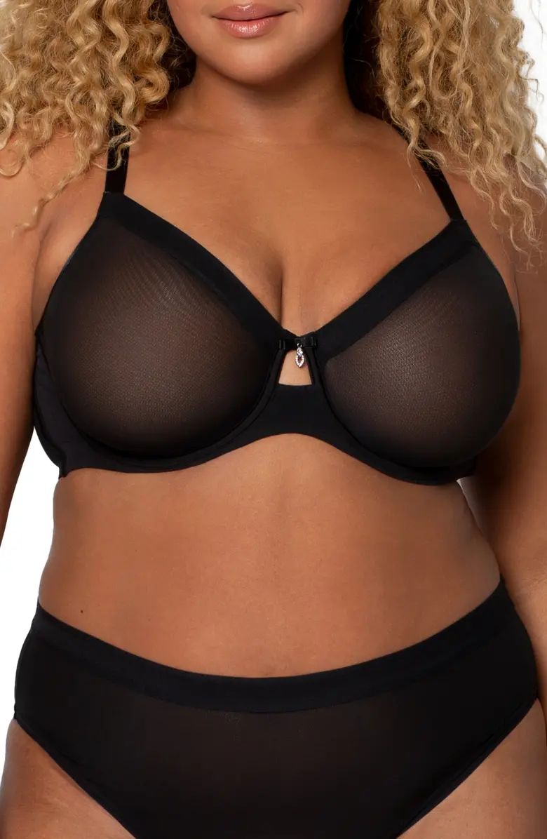 Curvy Couture Full Figure Mesh Underwire Bra | Nordstrom | Nordstrom