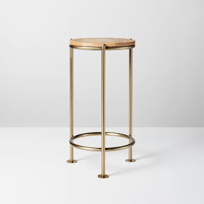 Wood & Brass Round Plant Stand - Hearth & Hand™ with Magnolia | Target