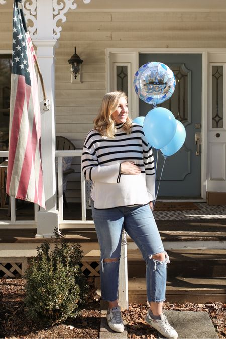 Shared that we are having a baby boy on IG today! So excited 💙💙

PS this sweater is under $35 and one of my favorite purchases from 2023 😍

Maternity / maternity outfit / pregnancy / third trimester / sweater / winter outfit 

#LTKstyletip #LTKfindsunder50 #LTKbump