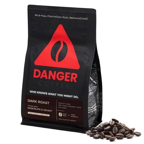 Danger Coffee by Dave Asprey, Remineralized, Mold Free & Lab Tested Whole Bean Coffee, Dark Roast, 10.9 Ounce | Amazon (US)