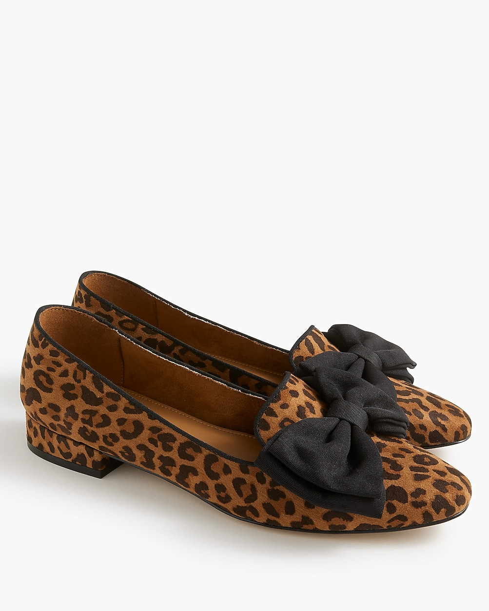 Leopard-print low-heel bow loafers | J.Crew Factory