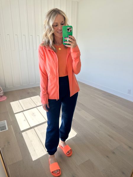 Spring casual look!!! Joggers are sold out from Abercrombie! Love this jacket! Lightweight and perfect for spring!!! I did a size 6! #hocspring #hocautumn #athleisureoutfit 

#LTKshoecrush #LTKsalealert #LTKfindsunder50