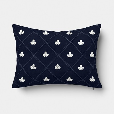Embellished Shell Navy Lumbar Pillow - Threshold™ designed with Studio McGee | Target