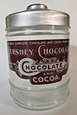 Hershey Chocolate & Cocoa Glass Jar w/ Metal Lid | eBay US