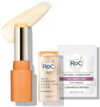RoC Multi Correxion Revive + Glow Eye Balm with Vitamin C (0.14 oz) + Retinol Eye Cream Packette | Amazon (US)
