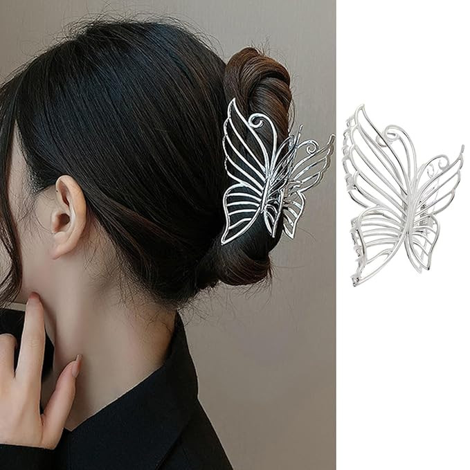 Metal Butterfly Hair Accessories - Non-slip Strong Hold Hair Claws, Fashion Clips for Women and G... | Amazon (US)