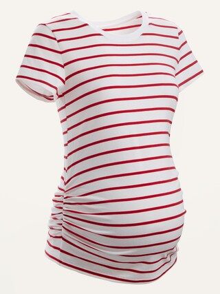 Maternity Shirred Crew-Neck Tee | Old Navy (US)