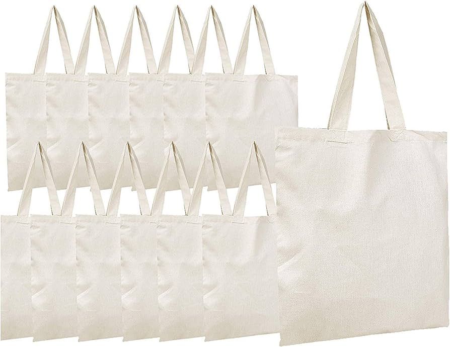 Simpli-Magic Canvas Tote Bags, 13" x 15", Pack of 15, Natural | Amazon (US)