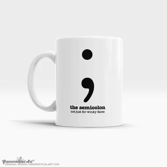 Grammar Mug Semicolon Mugs for Teachers Mugs Funny Mugs | Etsy | Etsy (US)