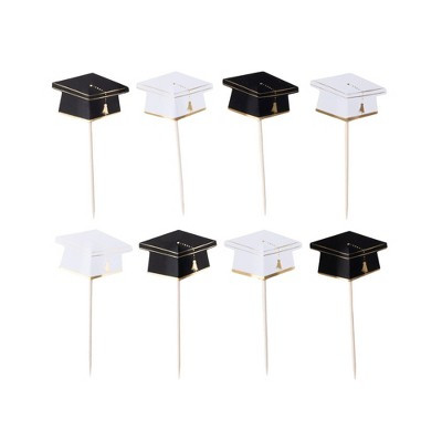 Bonjour Fete 24ct Graduation Cap Cupcake Toppers | Target