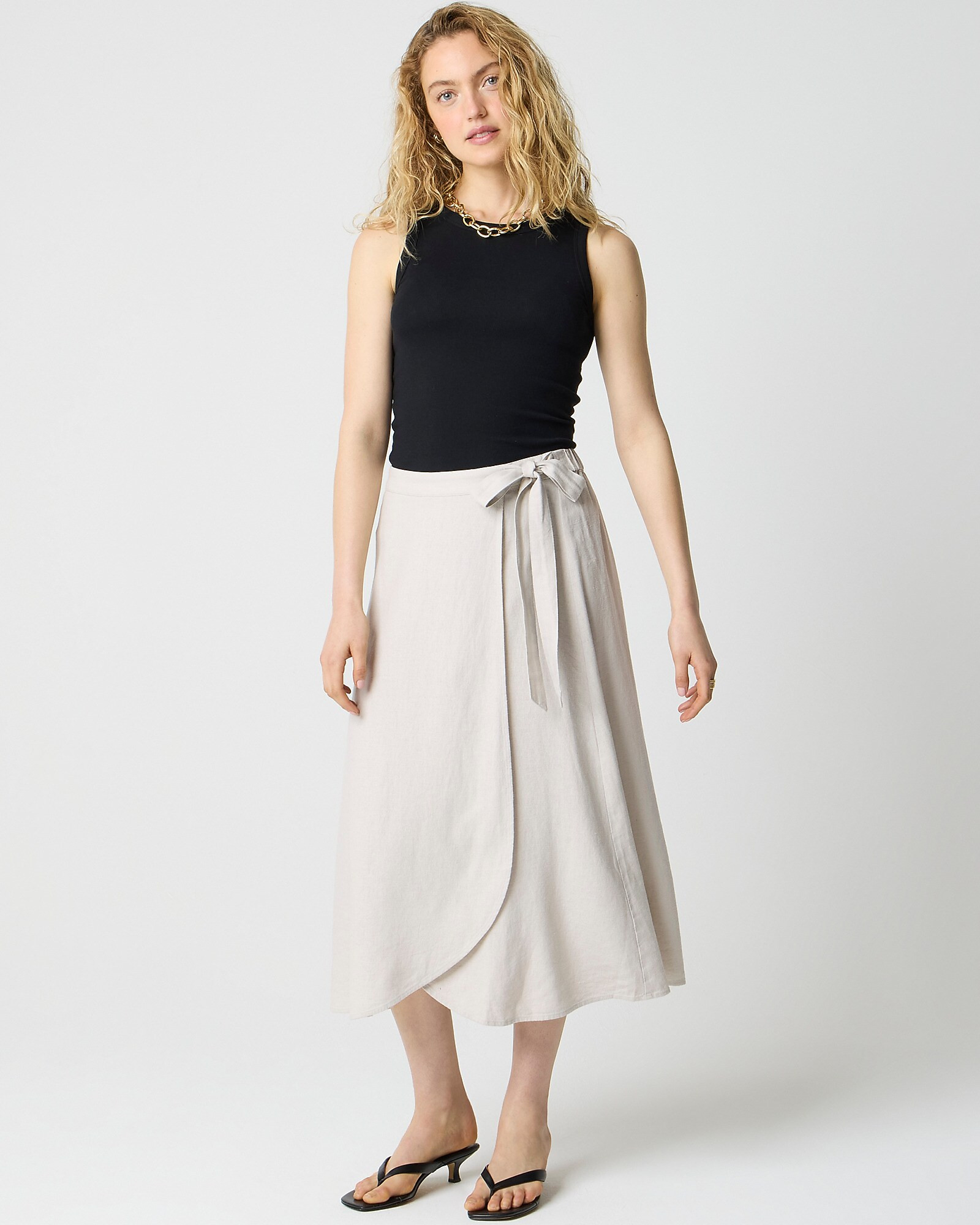 Pull-on faux-wrap skirt | J.Crew Factory