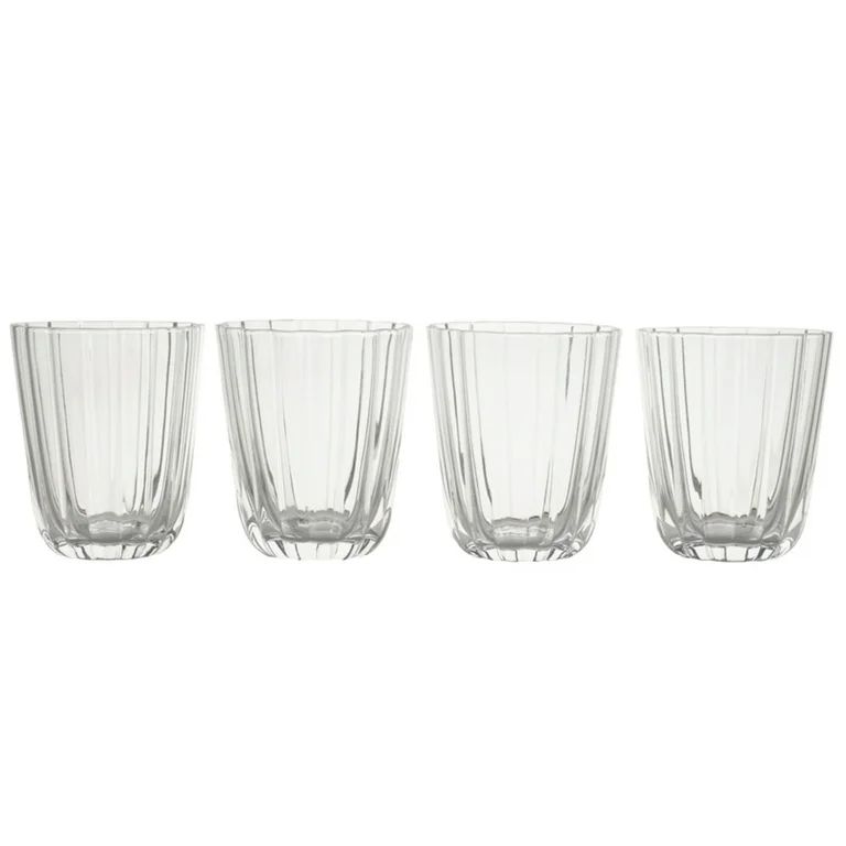 Beautiful Scallop Water Glasses Set of 4 Clear Glass by Drew Barrymore | Walmart (US)