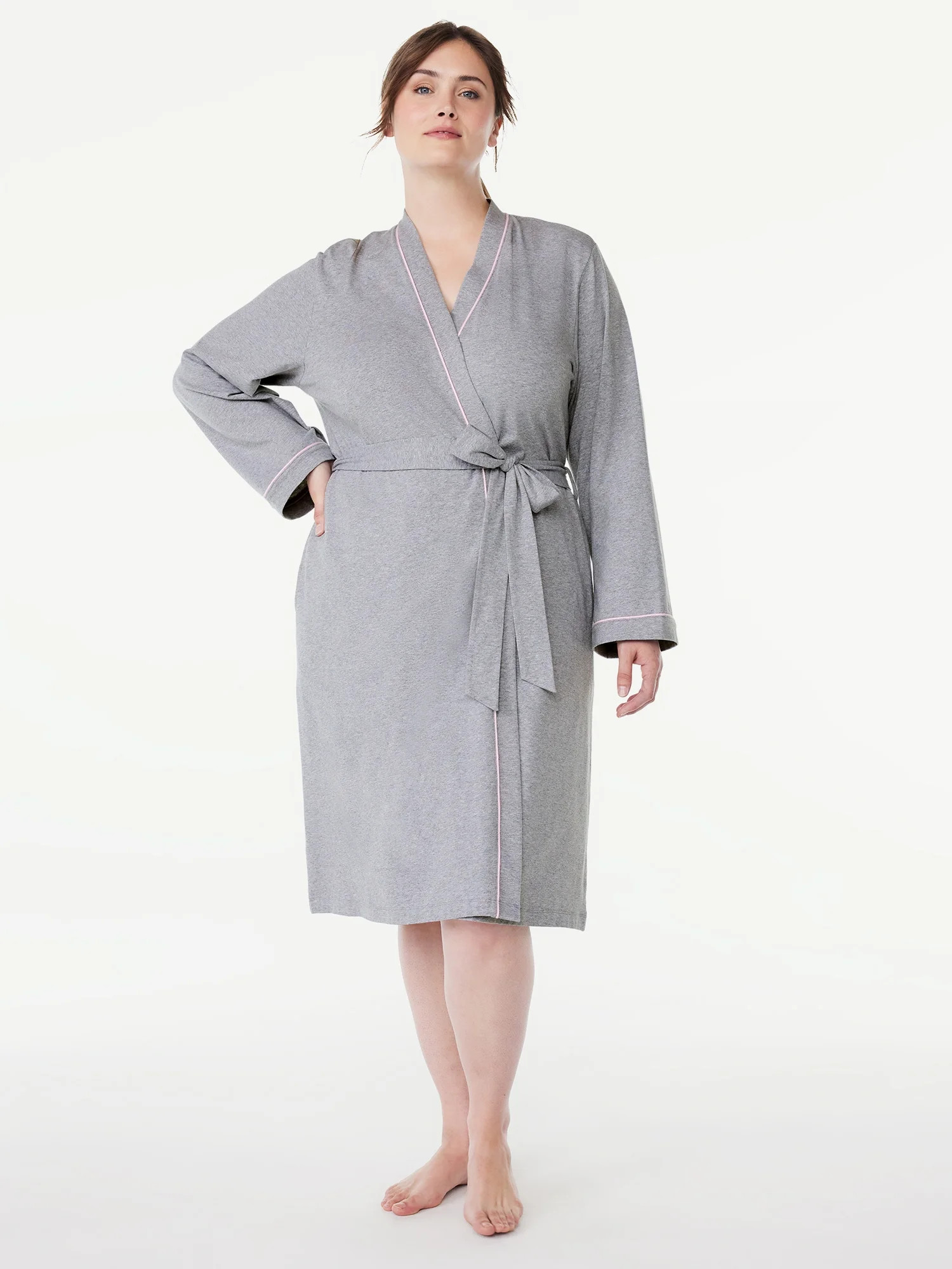 Joyspun Women’s Long Sleeve Wrap Robe, Sizes S to 3X | Walmart (US)