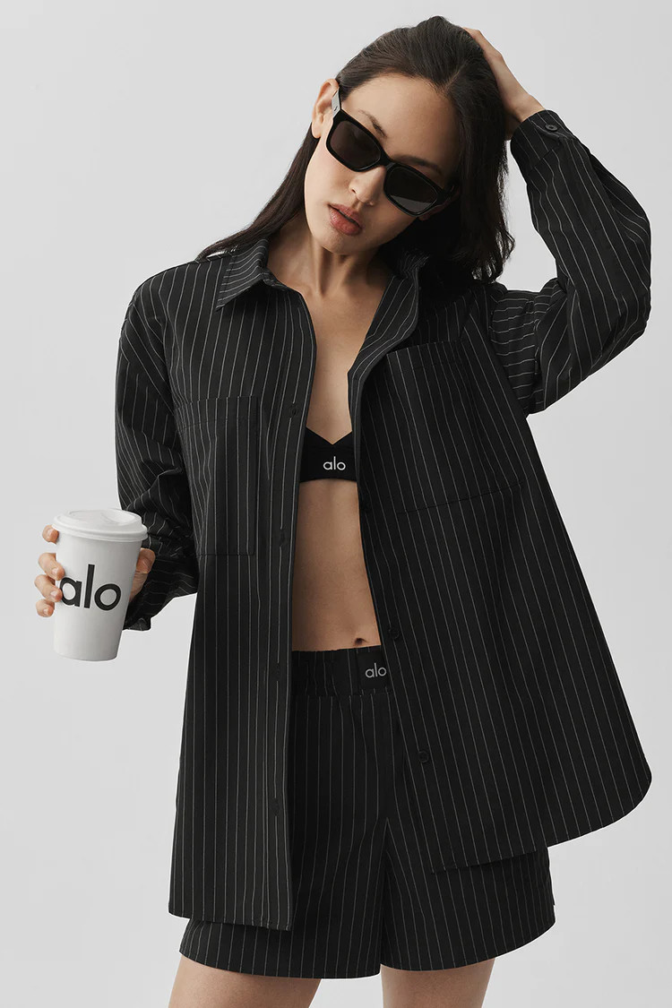 Pinstripe Daylight Button Down Long Sleeve | Alo Yoga (US)