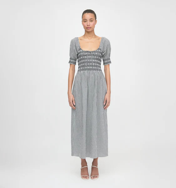 The Madeline Nap Dress - Black/Sand Gingham | Hill House Home US