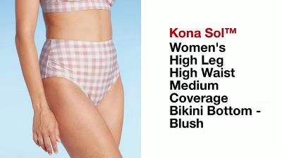 Women's High Leg High Waist Medium Coverage Bikini Bottom - Kona Sol™ Blush | Target