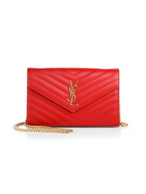 Saint Laurent - Medium Monogram Mattelasse Leather Chain Wallet | Saks Fifth Avenue