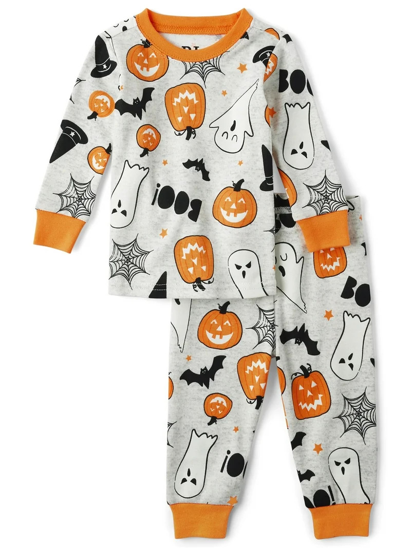 The Children's Place Baby, Toddler, & Kids Unisex Snug Fit Glow-in-the-Dark Halloween Cotton Paja... | Walmart (US)