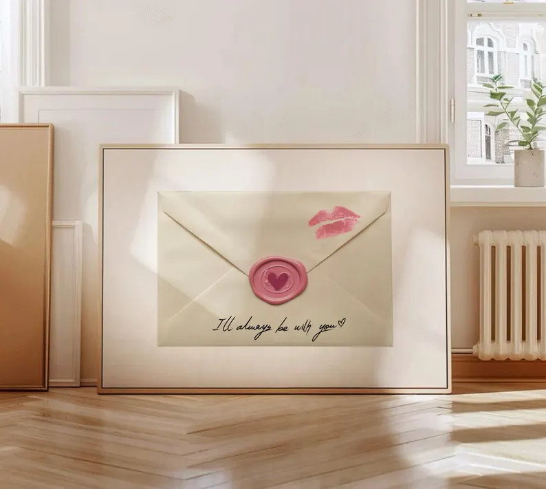 I love you letter print, Vintage Pink Letter Envelope Poster, Retro Wall Art, Love Note Coquette ... | Etsy (US)