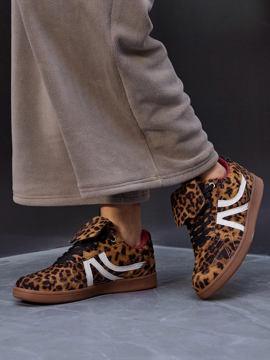 DareSee Women's Fashion Cheetah Leopard Print Sneakers, Cute Retro Casual Comfortable Flat Fall W... | SHEIN