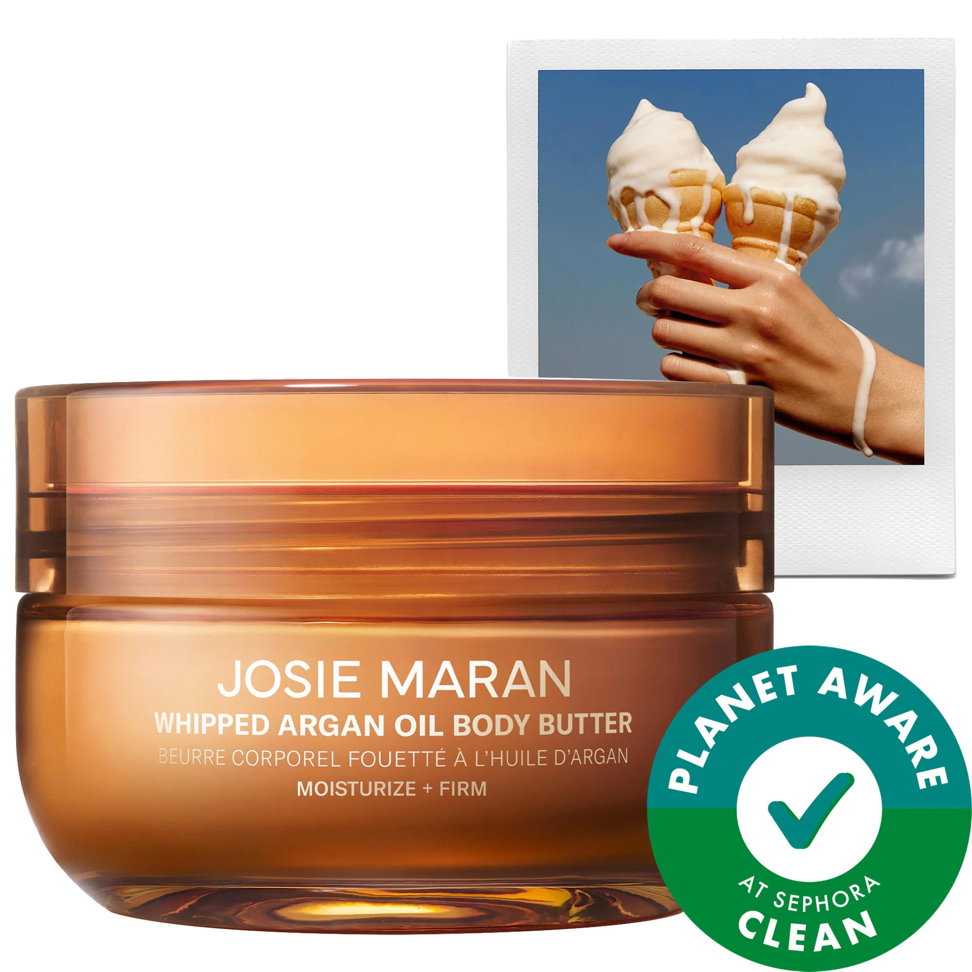 Josie Maran Vanilla Vibezzz - Whipped Argan Oil Refillable Firming Body Butter Jar 6 oz | Sephora (US)