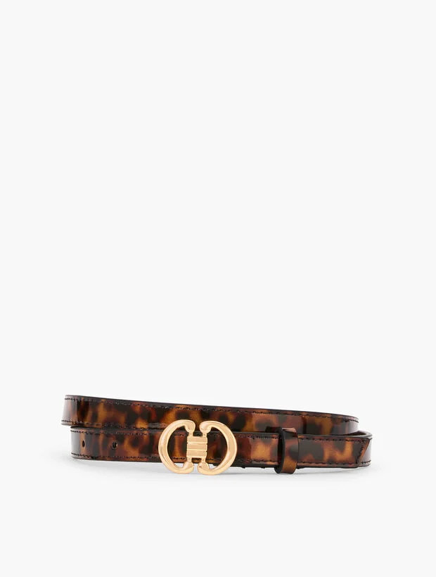 Tortoiseshell Patent Slim Belt | Talbots