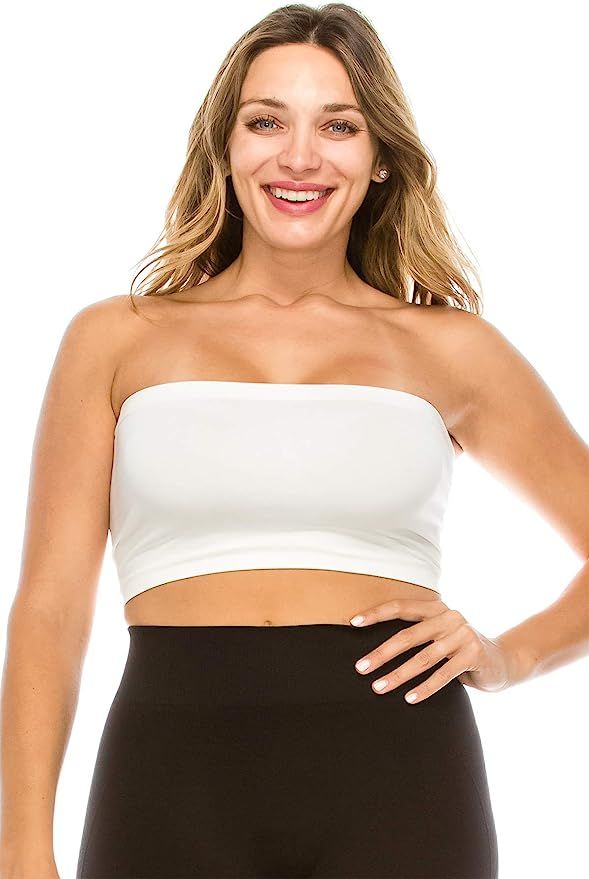 Kurve Plus Size The Excellent Mini Bandeau Strapless Tube Top, UV Protective Fabric UPF 50+ (Made... | Amazon (US)