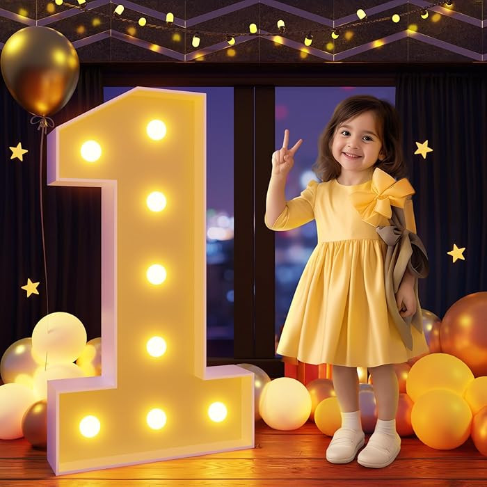Marquee Numbers 3 Feet Tall Large Light Up Numbers 1st 16th 21st Wild One Birthday Decorations Gi... | Amazon (US)