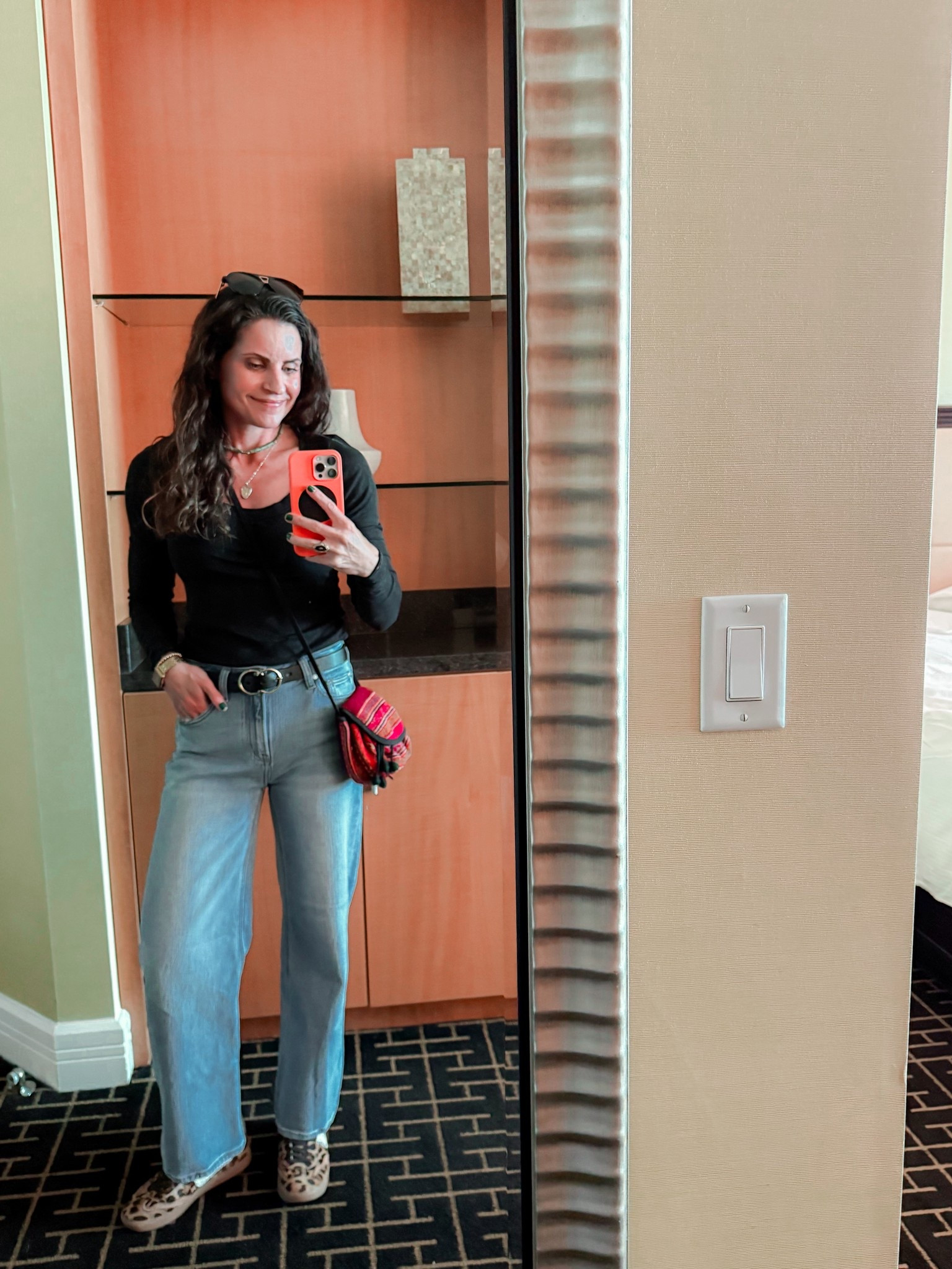 TTS belt and shirt. These jeans are $50 and so comfy. I’m 5’4” and have the 28 length. Waste fits TTS. Shoes I’ve shared so much but so comfy to walk all day while traveling. Shoes went up 1/2 size and they fit perfect  

#LTKHoliday #LTKOver40