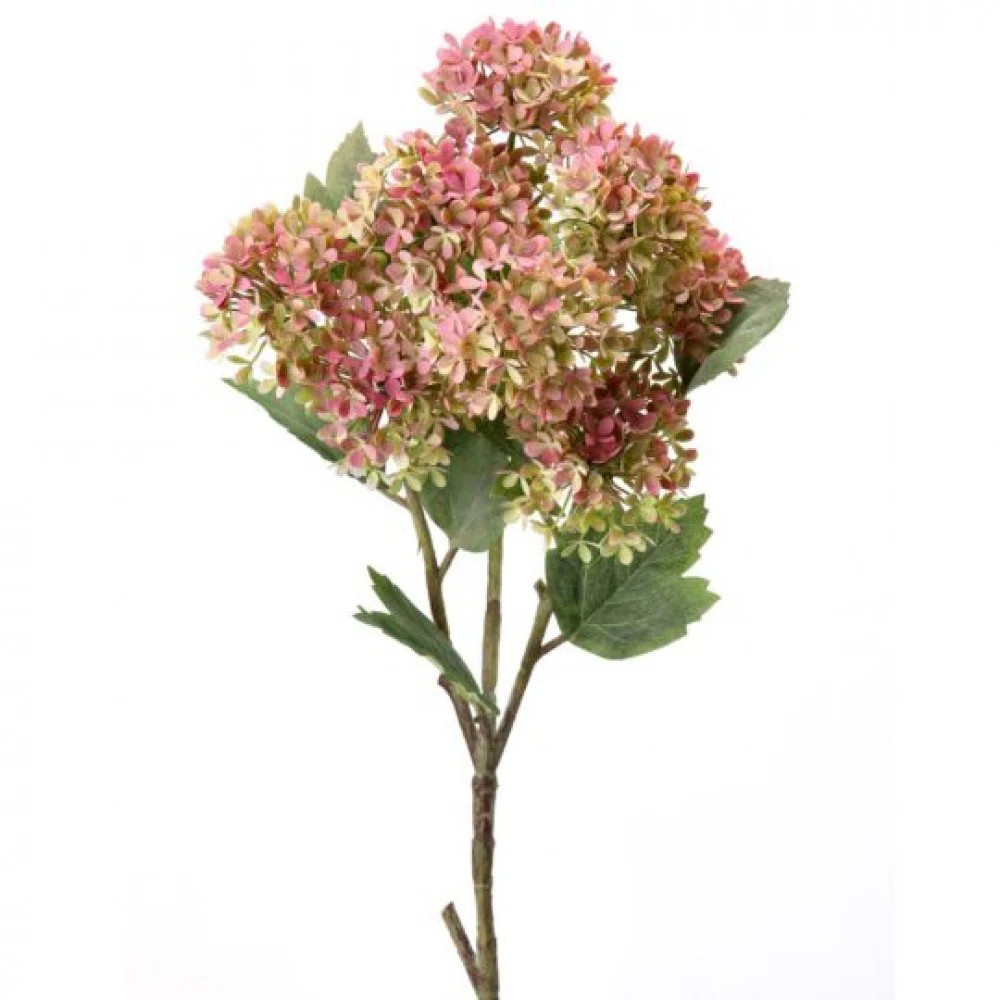 Pink And Green Snowball Hydrangea Spray Artificial Flower | Wayfair North America