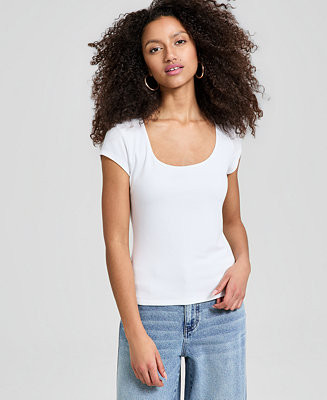 Women's Scoop-Neck Short-Sleeve T-Shirt, Macy's Exclusive | Macy's