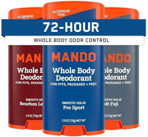 Mando Whole Body Deodorant For Men - Smooth Solid Stick - 72 Hour Odor Control - Aluminum Free, B... | Amazon (US)