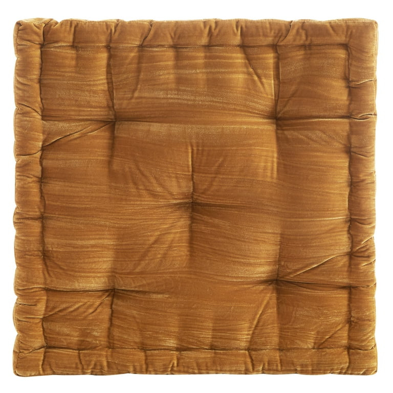 Home Decor Collection Style House Yellow Velvet Decorative Floor Pillow for Adults, 20" x 20" | Walmart (US)
