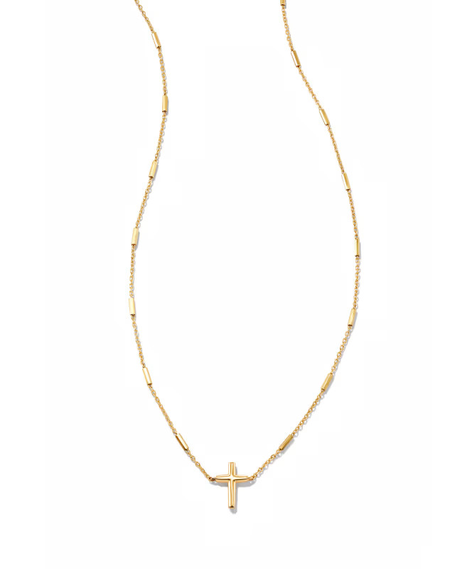 Delicate Cross Pendant Necklace in 14k Yellow Gold | Kendra Scott | Kendra Scott