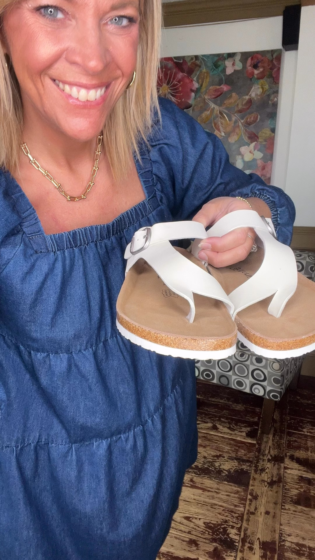 Comfy spring and summer sandals with great cushioning- I’m an 8.5 and went with the 9s in these- great fit. Dress size medium. 

#LTKOver40 #LTKSeasonal #LTKMidsize
