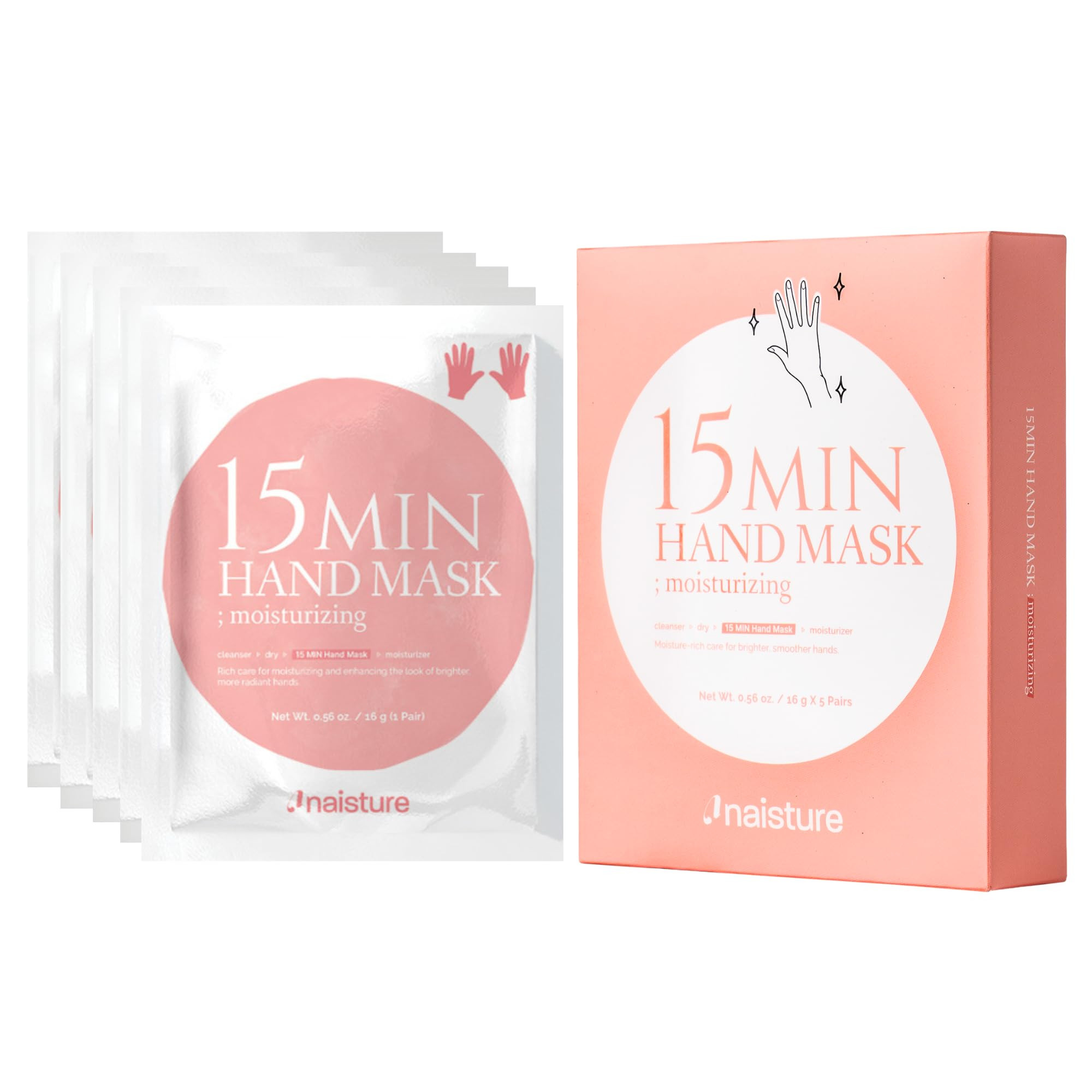 Naisture 15 Min Hand Glove Mask: A Moisturizing Treatment for Dry Hands & Cuticles (5 Ea) | Amazon (US)