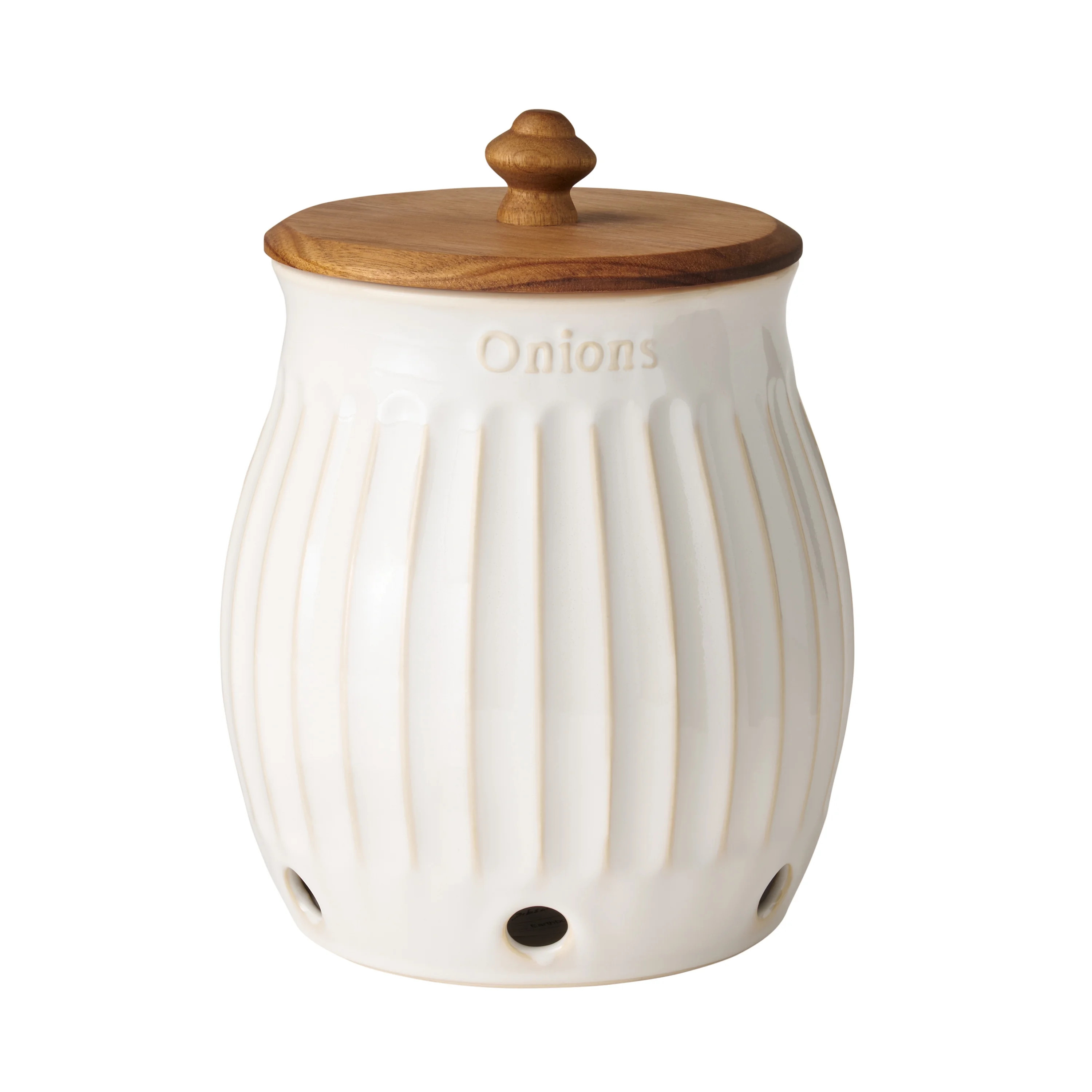 The Pioneer Woman Colette Stoneware Onion Keeper, White | Walmart (US)