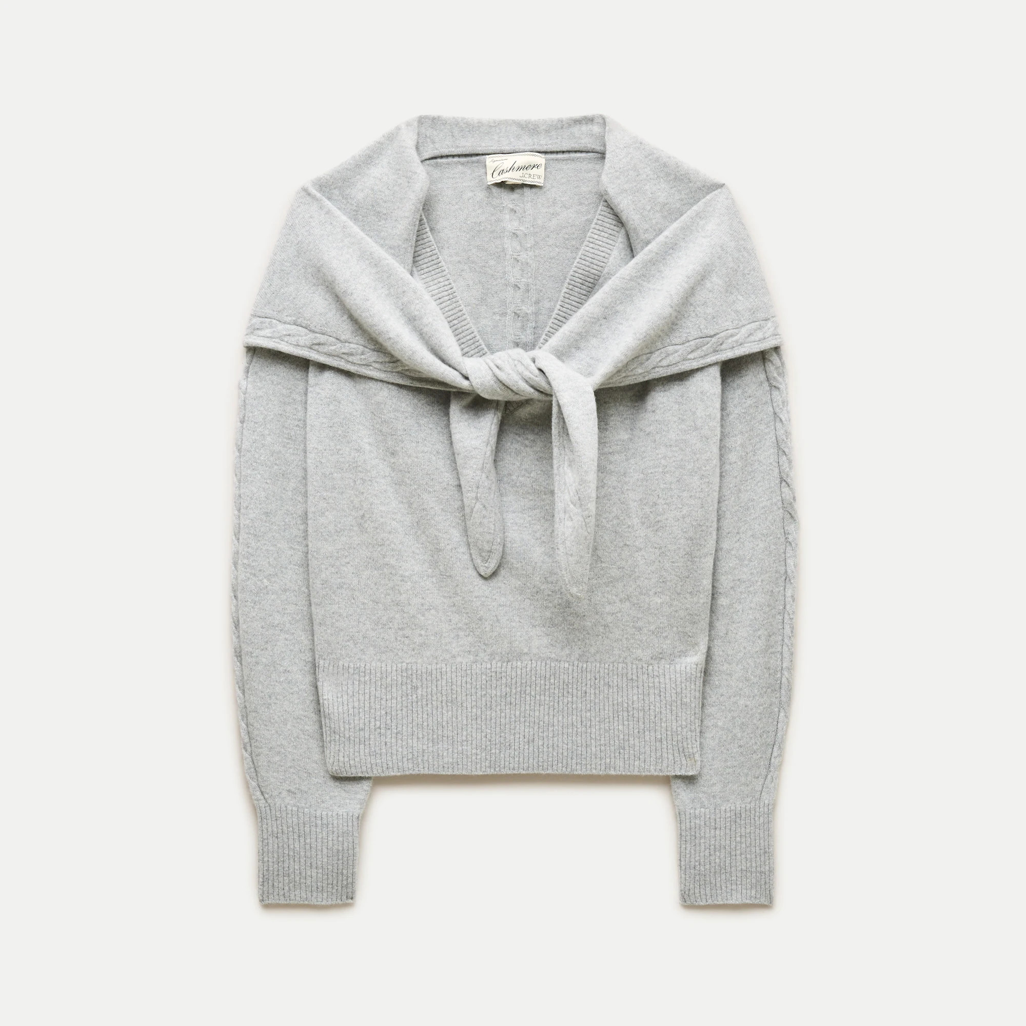 Cashmere V-neck sweater with scarf | J. Crew US