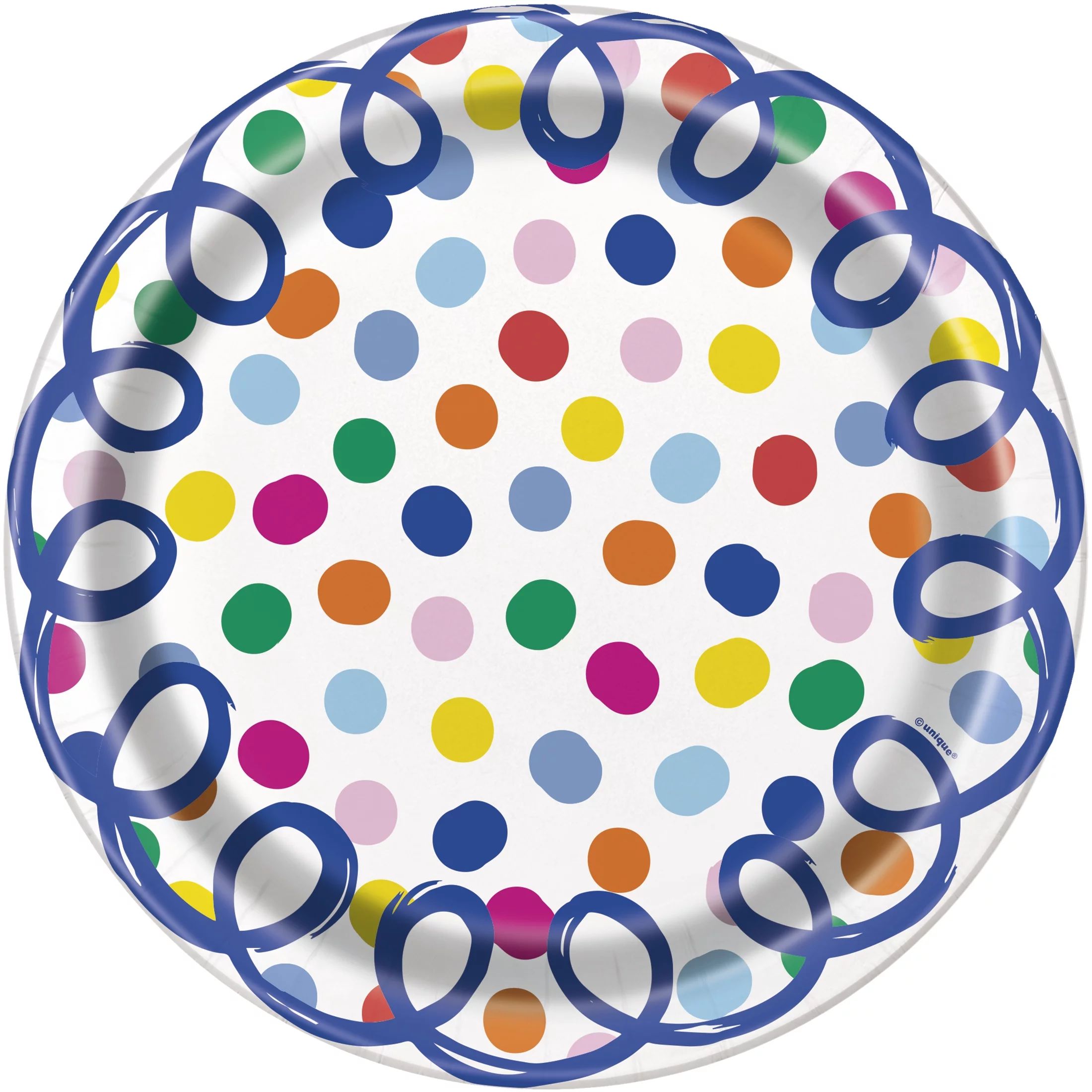 Way to Celebrate! Squiggles & Dots Birthday Paper Dessert Plates, 7in, 10ct | Walmart (US)