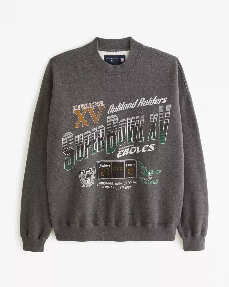 New Era Little Kids' Philadelphia Eagles Balloon Grey Crew Sweatshirt