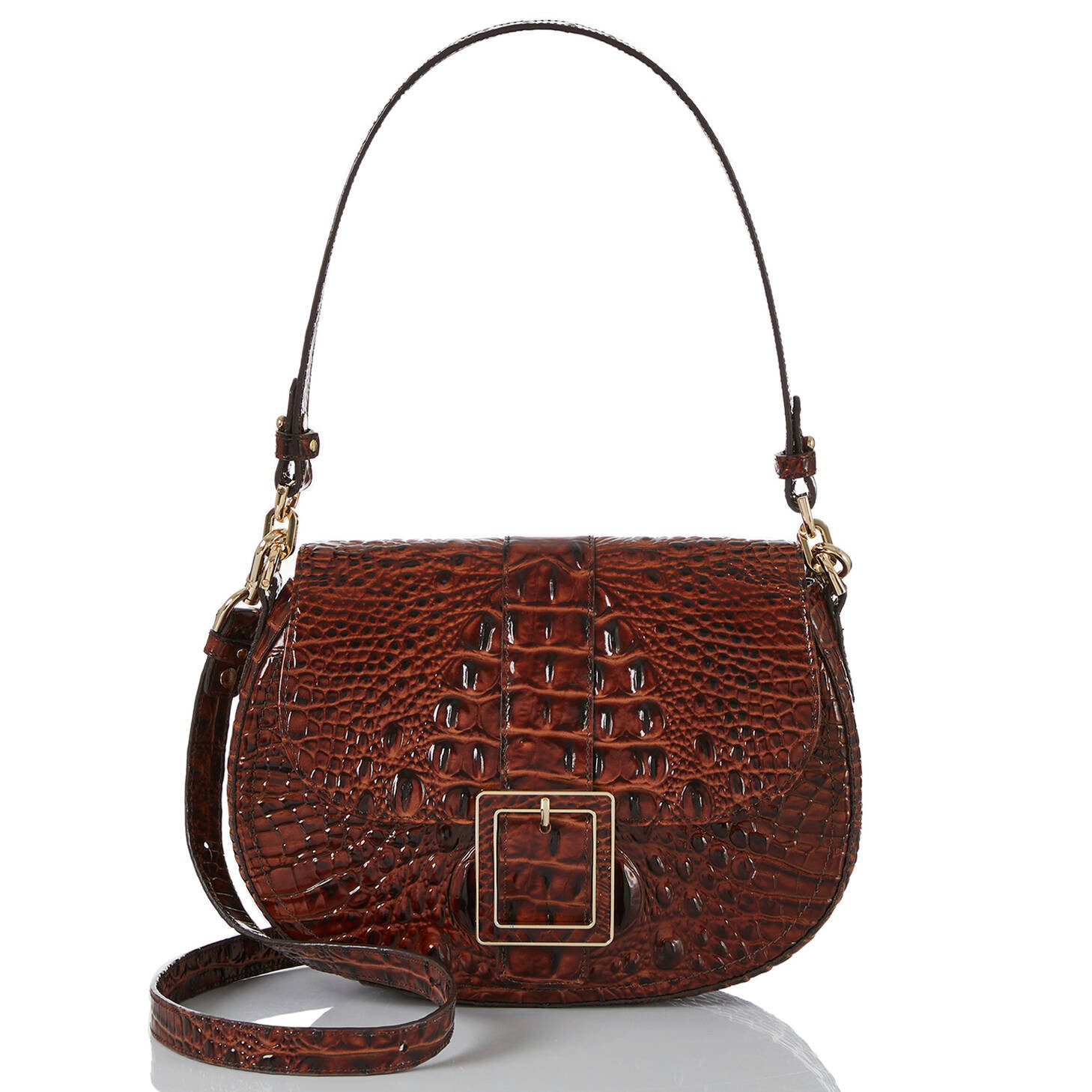 Cynthia Leather Shoulder Bag | Pecan Melbourne | BRAHMIN | Brahmin