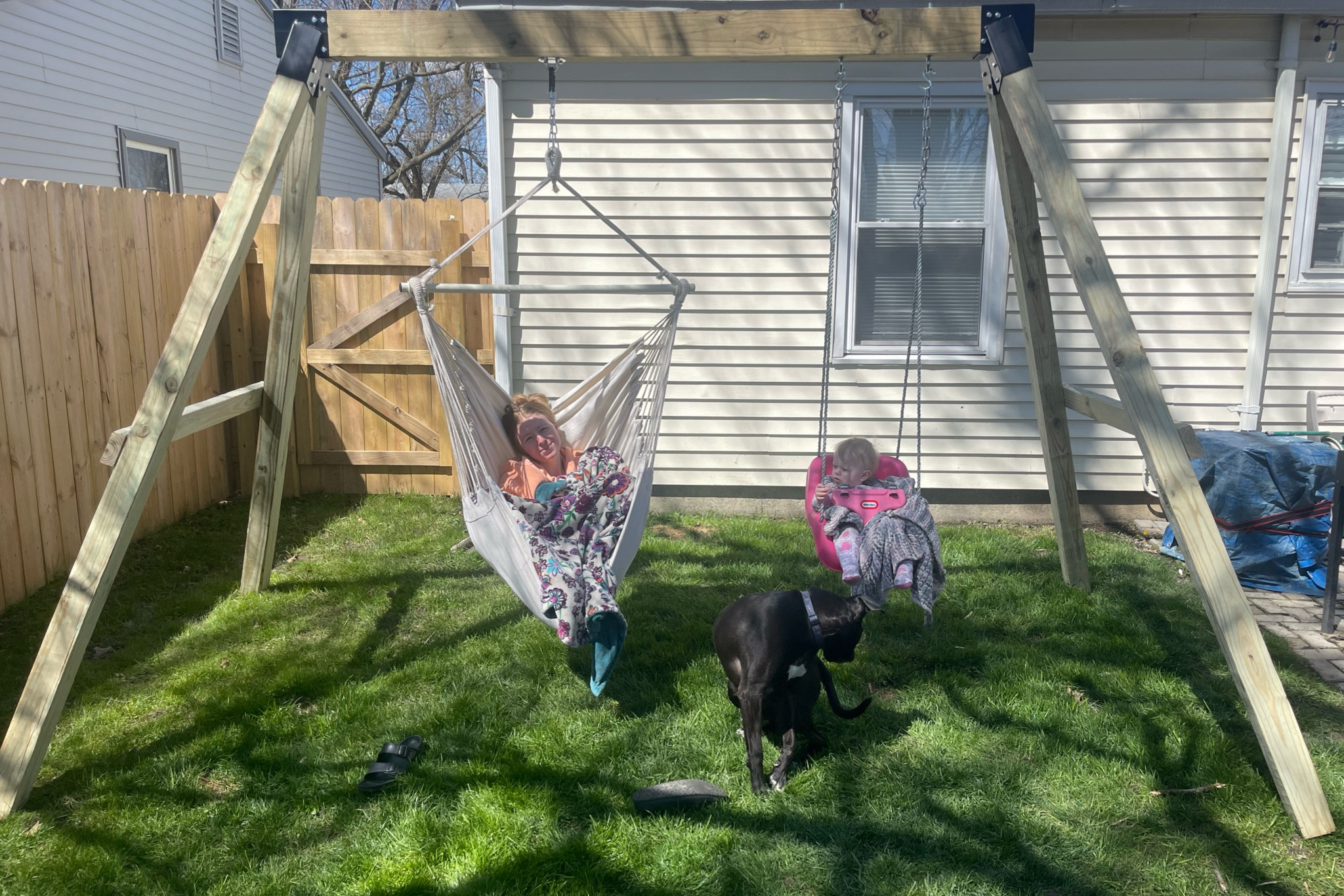 My husband built us this amazing little swing set so that my girl and I could swing together. This hammock is 🥰

#LTKFamily #LTKHome #LTKSeasonal